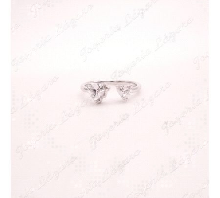 SORTIJA PLATA AJUSTABLE 2CIRCOS CORAZON