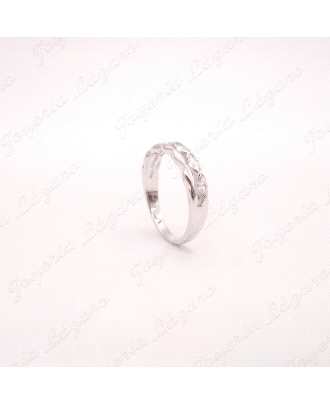SORTIJA PLATA DOBLE TRENZADO + CIRCONITA MARQUESA                                                   