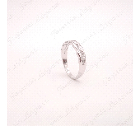 SORTIJA PLATA DOBLE TRENZADO + CIRCONITA MARQUESA