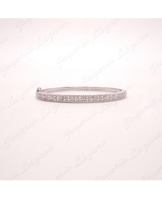 PULSERA 1/2 CAÑA PLATA MICROCIRCONITAS OVAL 66MM                                                    