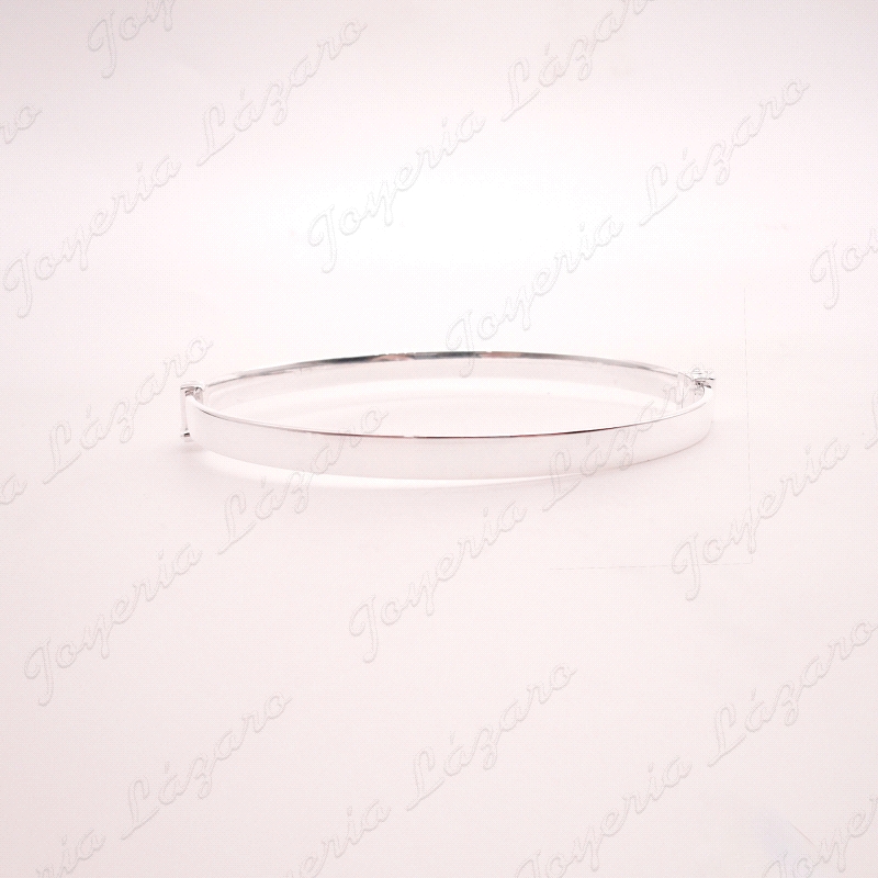 PULSERA 1/2 CAÑA PLATA TABLA 5MM ANCHO 68MM                                                         