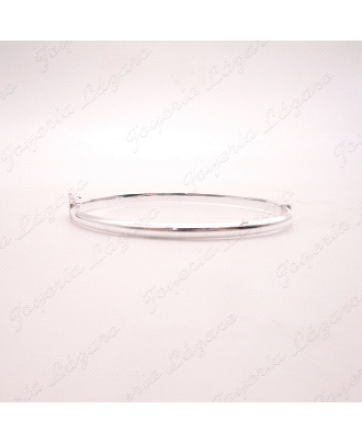 PULSERA 1/2 CAÑA PLATA LISA  OVAL 68MM                                                              