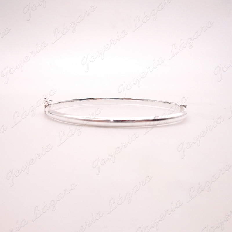 PULSERA 1/2 CAÑA PLATA LISA  OVAL 68MM                                                              