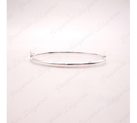 PULSERA 1/2 CAÑA PLATA LISA OVAL 68MM