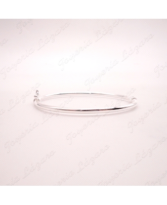 PULSERA 1/2 CAÑA PLATA TUBO OVALADA 58MM                                                            