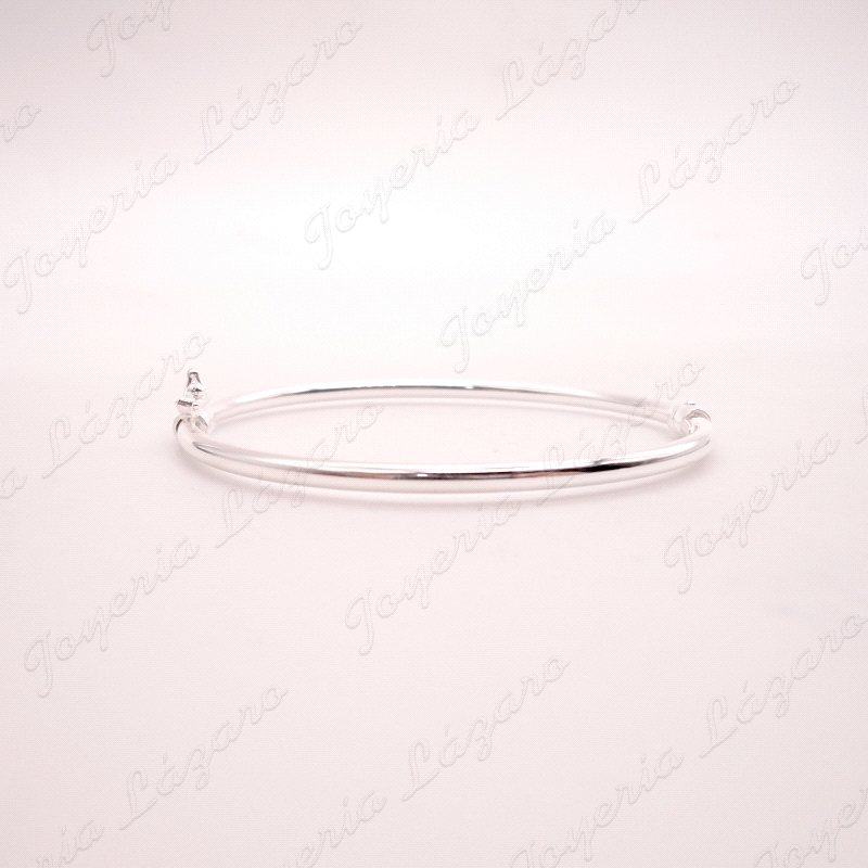 PULSERA 1/2 CAÑA PLATA TUBO OVALADA 58MM                                                            