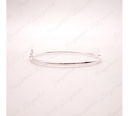 PULSERA 1/2 CAÑA PLATA TUBO OVALADA 58MM