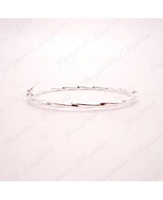 PULSERA 1/2 CAÑA PLATA RIZADA, BISAGRA+C.8                                                          