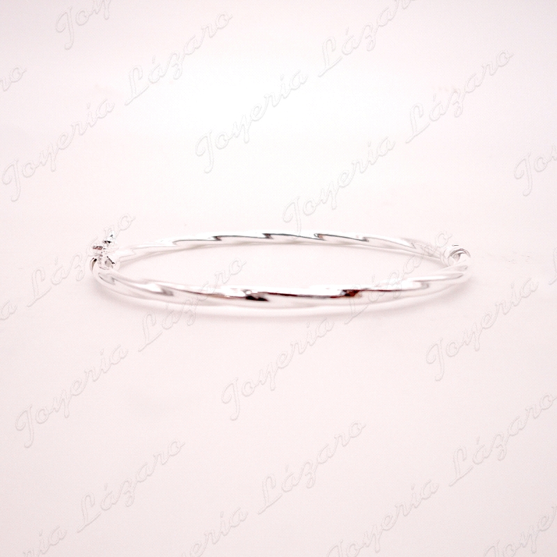 PULSERA 1/2 CAÑA PLATA RIZADA, BISAGRA+C.8                                                          