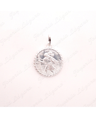 MEDALLA PLATA SAINT CHRISTOFER/ SAN CRISTOBAL  20MM                                                 