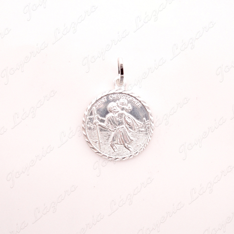 MEDALLA PLATA SAINT CHRISTOFER/ SAN CRISTOBAL  20MM                                                 