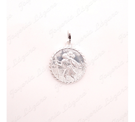 MEDALLA PLATA SAINT CHRISTOFER/ SAN CRISTOBAL  20MM                                                 