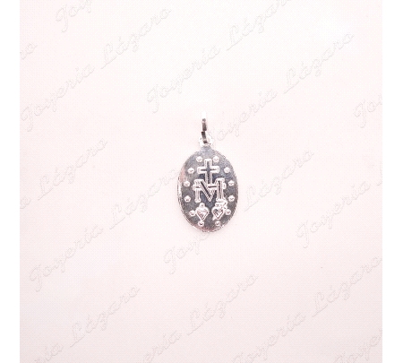MEDALLA PLATA OVAL MILAGROSA 15X18
