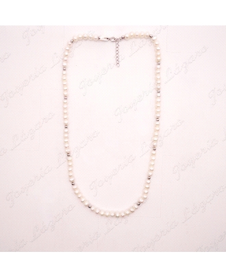 GARGANTILLA PLATA PERLAS CULTIVADAS+BOLITAS ENTREPIEZAS                                             