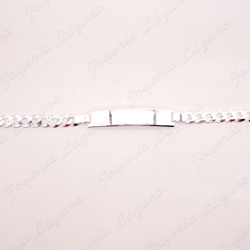 ESCLAVA PLATA BARBADA 6MM PLACA 8MM                                                                 