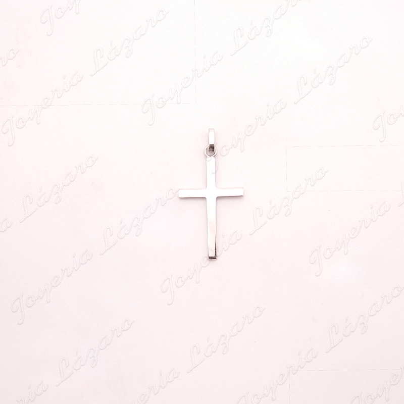 CRUZ PLATA CHAPA LISA 19X34MM                                                                       