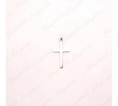 CRUZ PLATA CHAPA LISA 19X34MM                                                                       