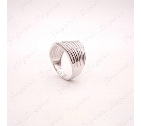 SORTIJA PLATA PICOS BANDAS