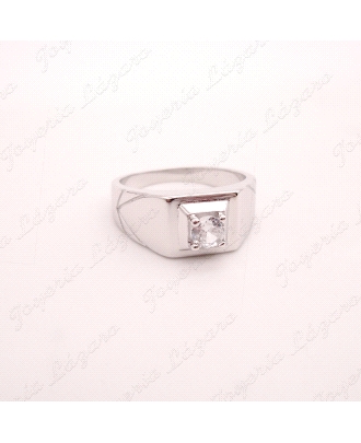 SORTIJA PLATA   SOLITARIO CABALLERO CUAJO 4 GARRAS