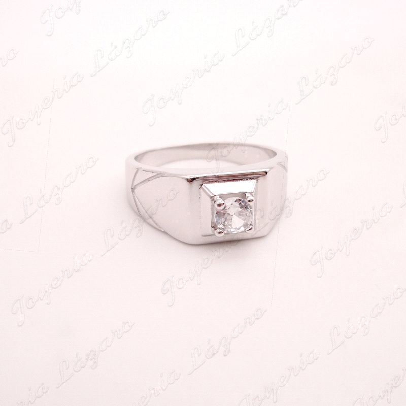 SORTIJA PLATA   SOLITARIO CABALLERO CUAJO 4 GARRAS