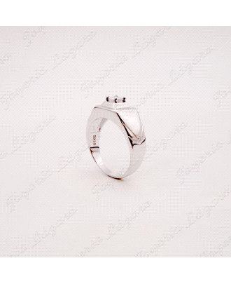 SORTIJA PLATA   SOLITARIO CABALLERO CUAJO 4 GARRAS