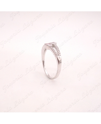 SORTIJA PLATA 2 CIRCONITAS ROSA CUADRADAS + MICROENGASTE