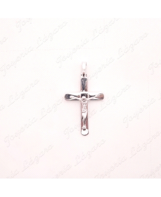 CRUZ PLATA 22X35MM CHAPA CON CRISTO