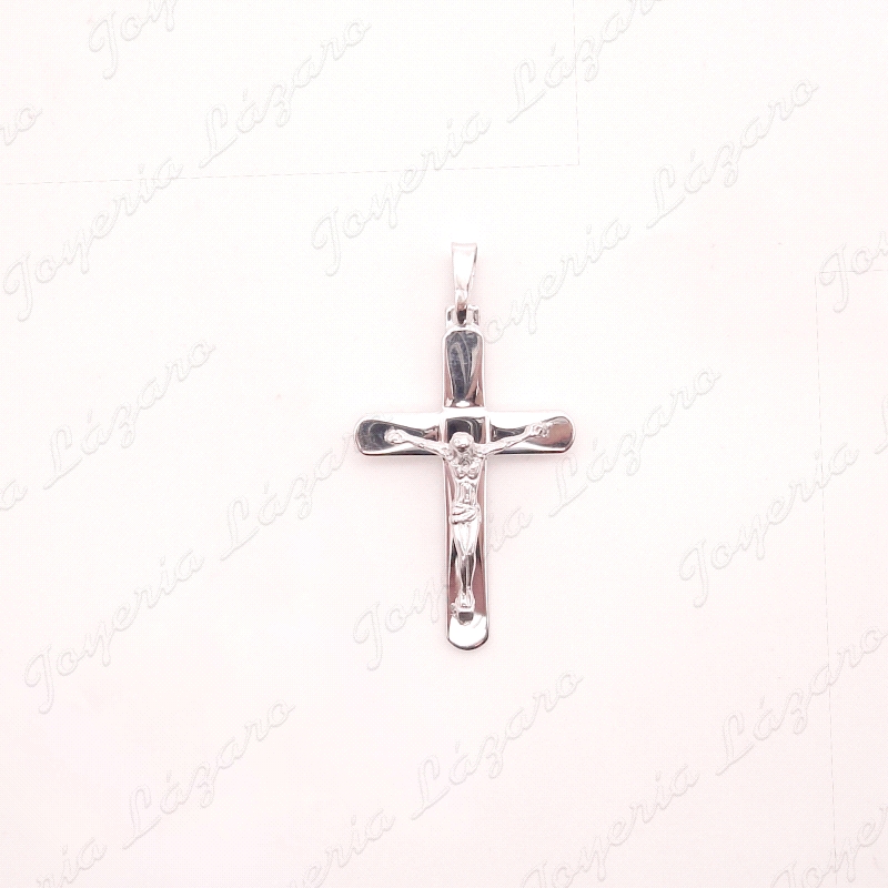 CRUZ PLATA 22X35MM CHAPA CON CRISTO