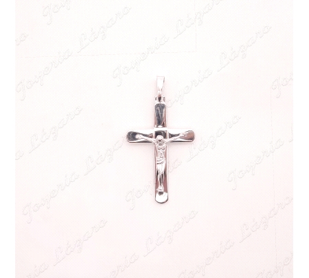 CRUZ PLATA 22X35MM CHAPA CON CRISTO