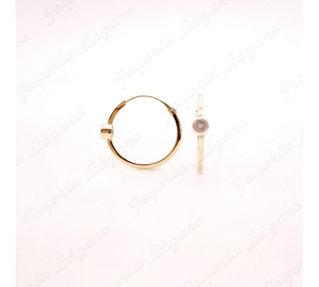 PEND. AROS ORO 18 KTS TUBO CON CIRCO.BOCEL 13MM                                                     