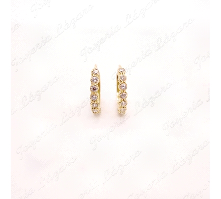 PEND. AROS ORO 18 KTS 2MMX10 INT. CIRC BOCELADAS C. BISAGRA                                         