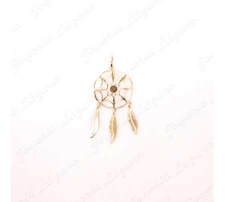 COLGANTE ORO 18 KTS ATRAPASUEÑOS CALADO 3 PLUMAS