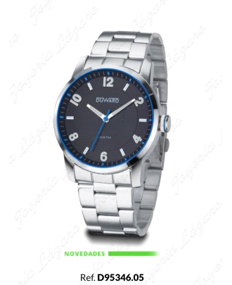 DUWARD RELOJ CABALLERO ACERO ESF. NEGRA FILO AZUL                                                   