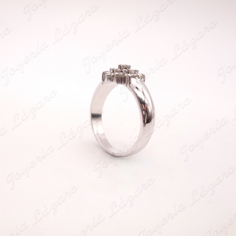 SORTIJA ORO 18KT OCASION BL, ROSETON DIAMANTES TALLA BRILLANTE                                      