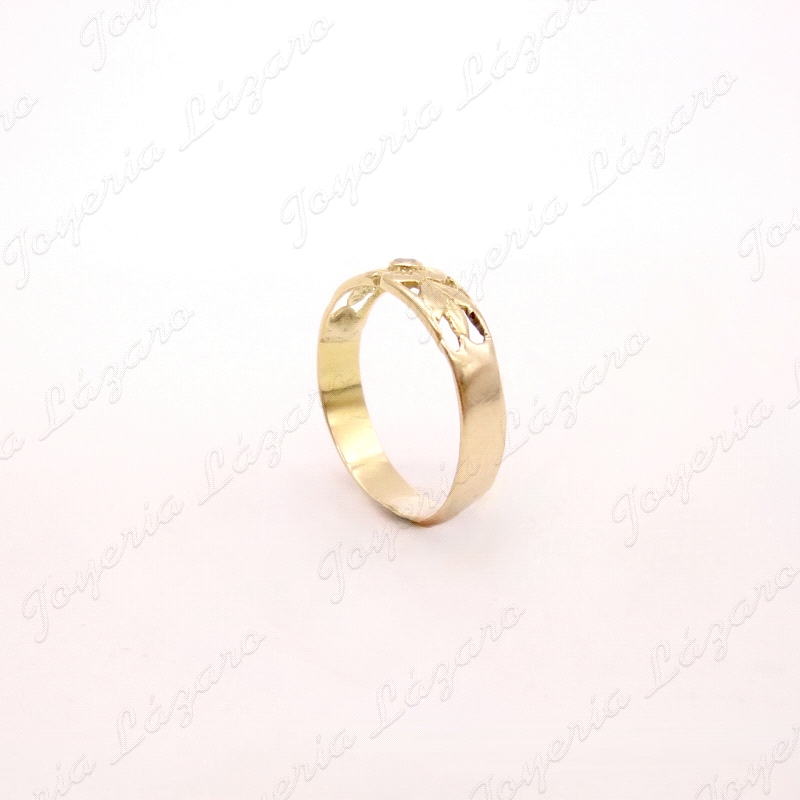 SORTIJA ORO 18KT OCASION FLOR CIRCO PETALOS CALADOS                                                 
