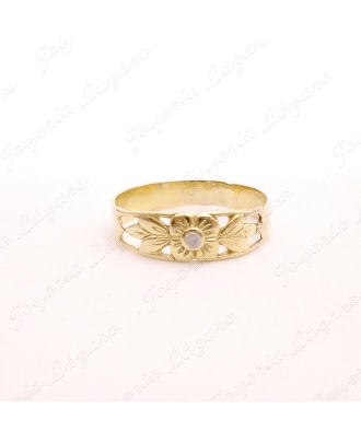 SORTIJA ORO 18KT OCASION FLOR CIRCO PETALOS CALADOS