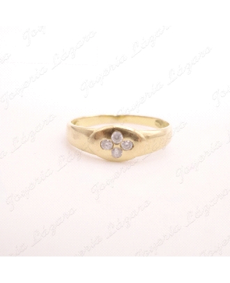 SORTIJA ORO 18KT OCASION CABEZA OVALO 4CIRCOS.