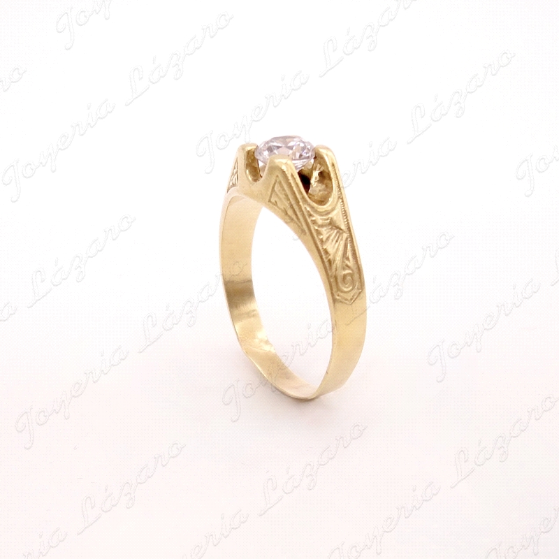 SORTIJA ORO 18KT OCASION SOLITARUI TALLADO CIRCO 6MM                                                