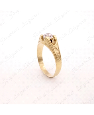 SORTIJA ORO 18KT OCASION SOLITARUI TALLADO CIRCO 6MM                  