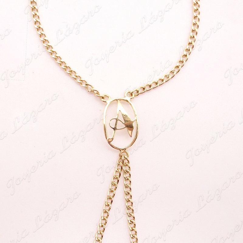 PULSERA ROMANA ORO 18KT OCASION CADENA BARBADA CON LETRA A                                          