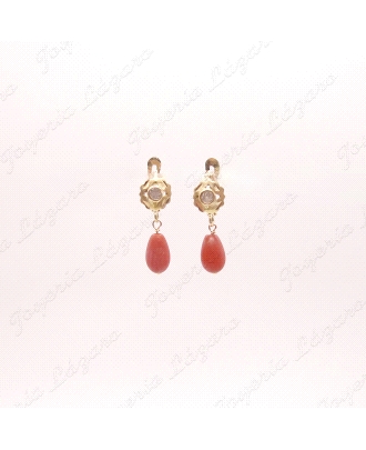 PEND. CORAL ORO 18KT OCASION CHUPON 7MM ROJO C. CAT.                                                