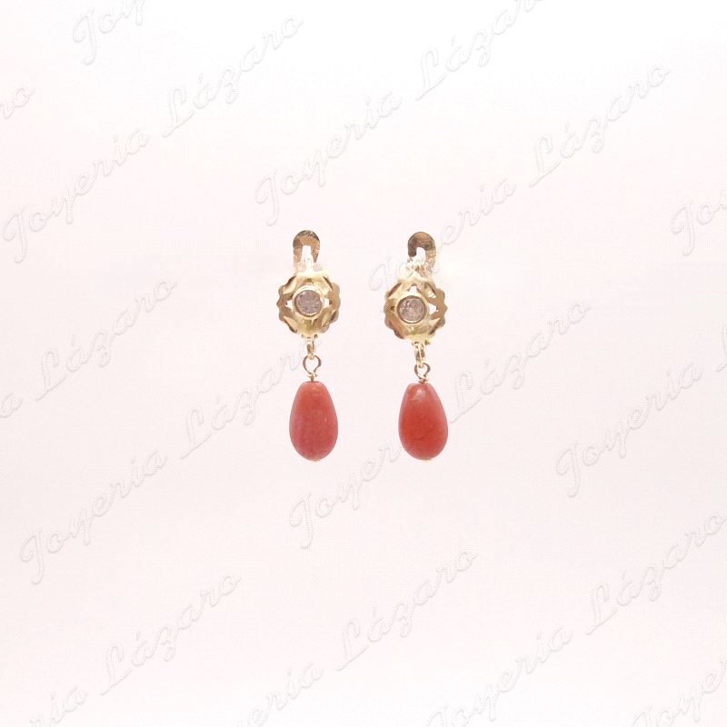 PEND. CORAL ORO 18KT OCASION CHUPON 7MM ROJO C. CAT.                                                