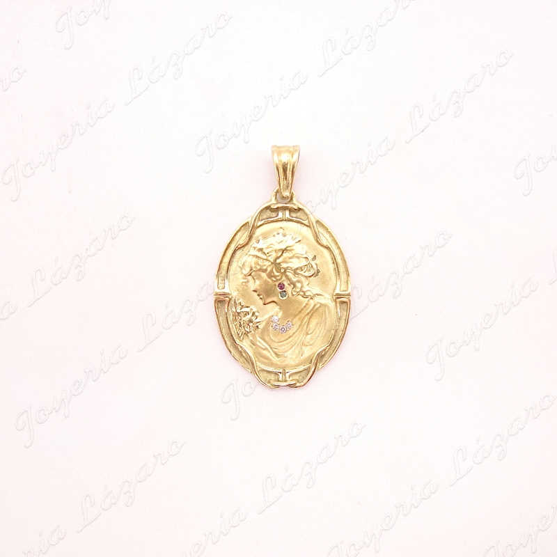 MEDALLA ORO 18KT OCASION TIPO CAMAFEO SRA.                                                          