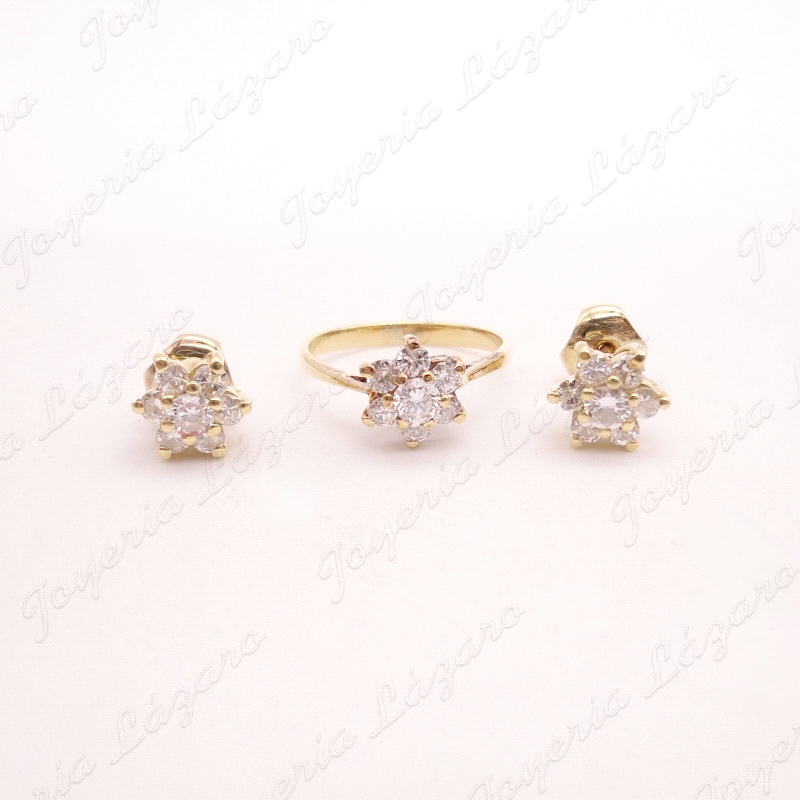 JUEGOS ORO 18KT OCASION ROSETON CIRCO GARRAS PEND. PRES. +SORT                                      