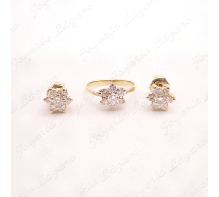 JUEGOS ORO 18KT OCASION ROSETON CIRCO GARRAS PEND. PRES. +SORT