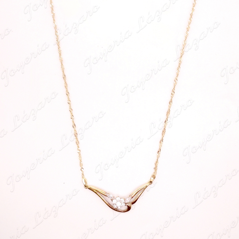 GARGANTILLA ORO 18KT OCASION SINGAPUR+MOTIVO ROSETON CIRCO+CALADOS                                  