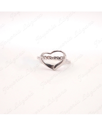 SORTIJA PLATA CORAZON CALADO LETRAS MAMA