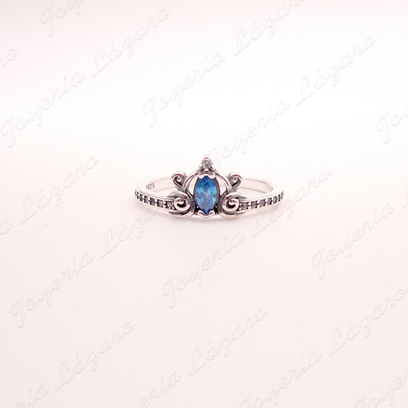 SORTIJA PLATA CORONA PIEDRA AZUL+CICONITAS                                                          