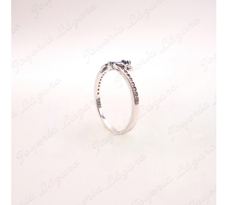 SORTIJA PLATA CORONA PIEDRA AZUL+CICONITAS