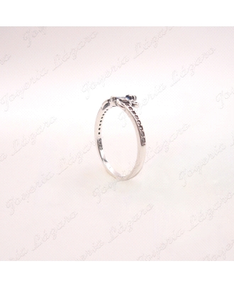 SORTIJA PLATA CORONA PIEDRA AZUL+CICONITAS                            